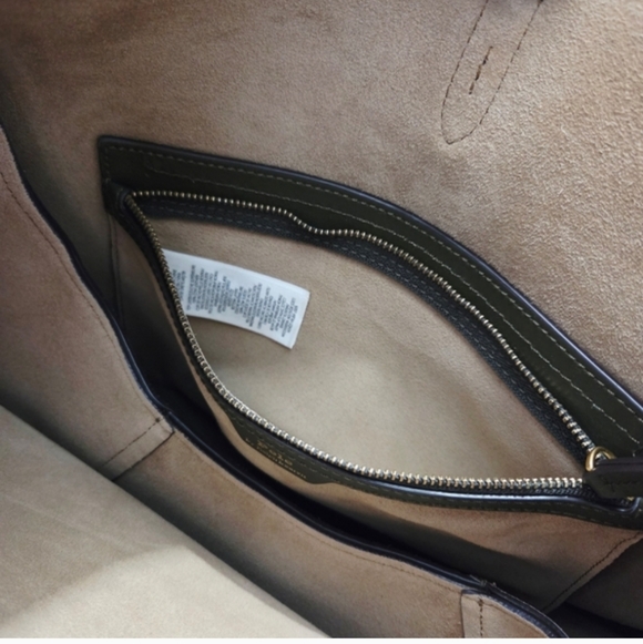 Polo Ralph Lauren Medium ID Bag Olive Green Grain Leather Shoulder Bag - Picture 9 of 12